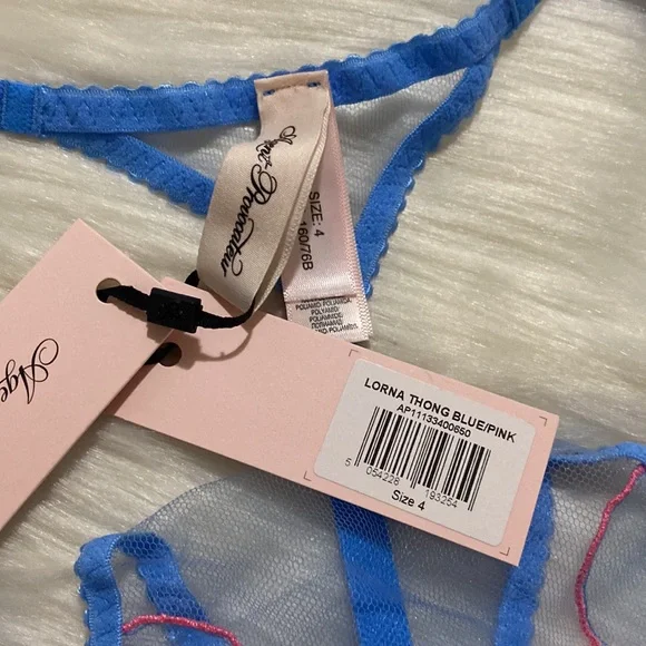 Agent Provocateur Lorna Blue Pink Thong NWT